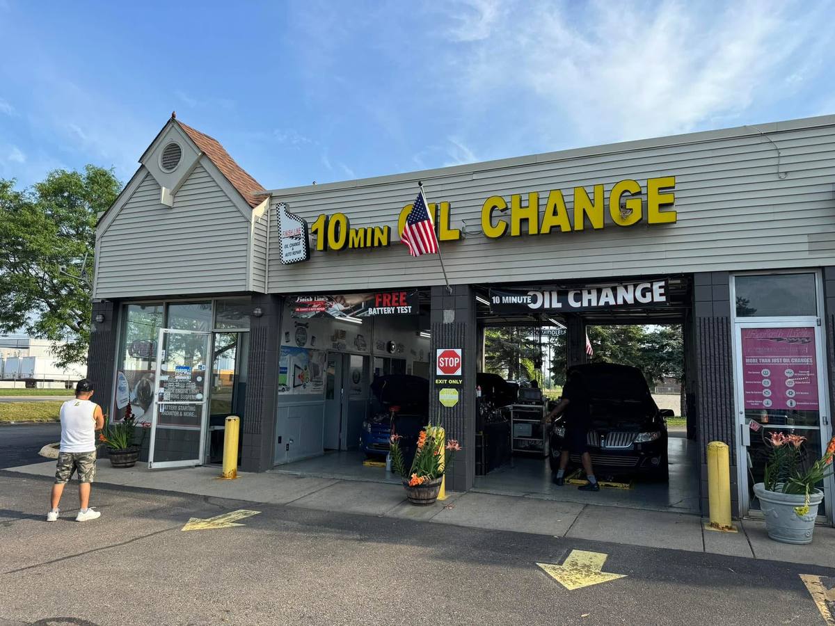 Finish Line Oil Change and Repair storefront on Middlebelt Road in Livonia, MI