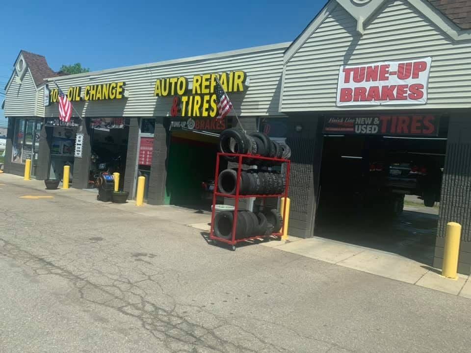 Finish Line Oil Change and Repair storefront signage in Livonia, MI